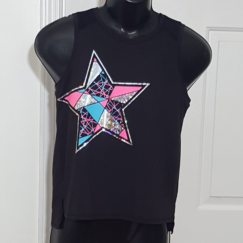 New Relaxed - Fit Girl’s Shirt- Tank Top - Size XL ( 14 - 16 ) Black